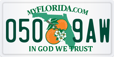 FL license plate 0509AW