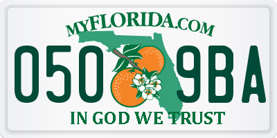 FL license plate 0509BA