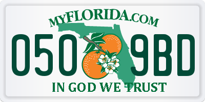 FL license plate 0509BD