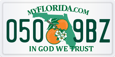 FL license plate 0509BZ