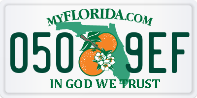 FL license plate 0509EF