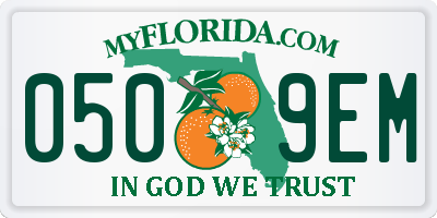 FL license plate 0509EM