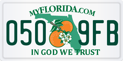 FL license plate 0509FB