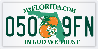FL license plate 0509FN