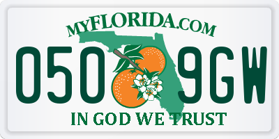 FL license plate 0509GW