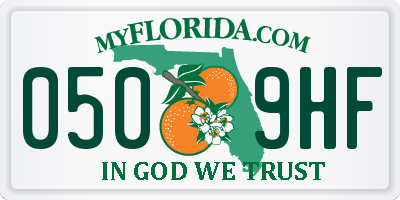 FL license plate 0509HF
