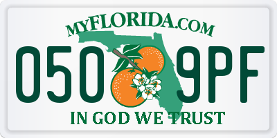FL license plate 0509PF