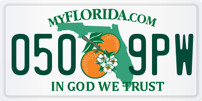 FL license plate 0509PW