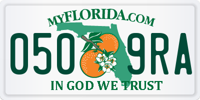 FL license plate 0509RA