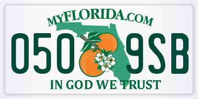 FL license plate 0509SB