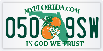 FL license plate 0509SW