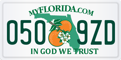 FL license plate 0509ZD