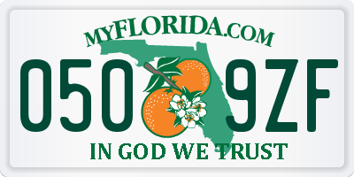 FL license plate 0509ZF