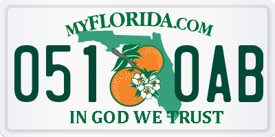 FL license plate 0510AB