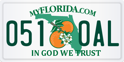 FL license plate 0510AL