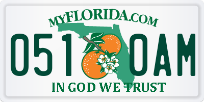 FL license plate 0510AM