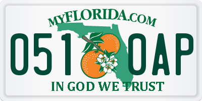 FL license plate 0510AP