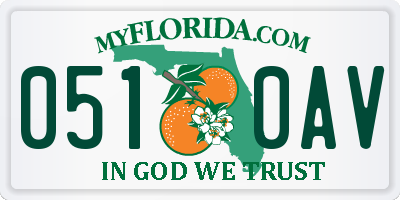 FL license plate 0510AV