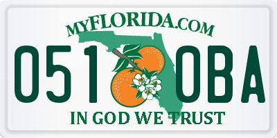 FL license plate 0510BA