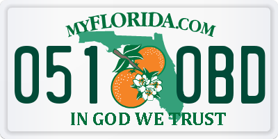 FL license plate 0510BD
