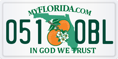FL license plate 0510BL