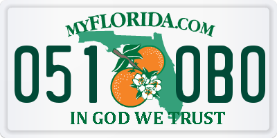 FL license plate 0510BO