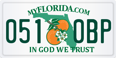 FL license plate 0510BP