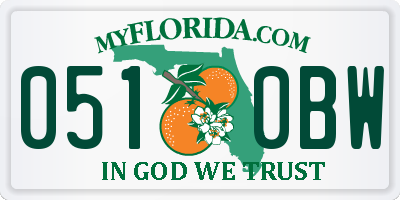 FL license plate 0510BW