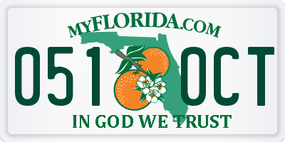 FL license plate 0510CT