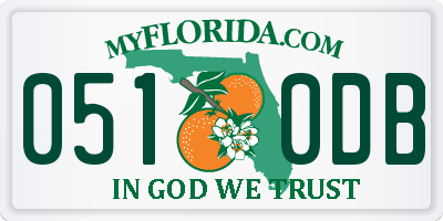 FL license plate 0510DB