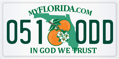 FL license plate 0510DD
