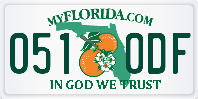 FL license plate 0510DF