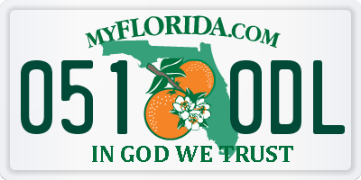 FL license plate 0510DL