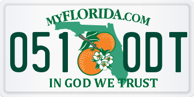 FL license plate 0510DT