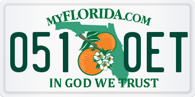 FL license plate 0510ET
