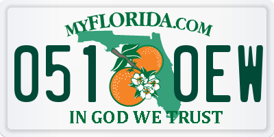 FL license plate 0510EW