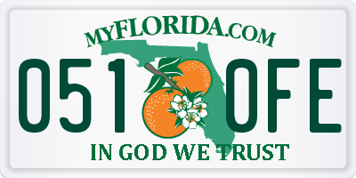 FL license plate 0510FE