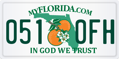 FL license plate 0510FH