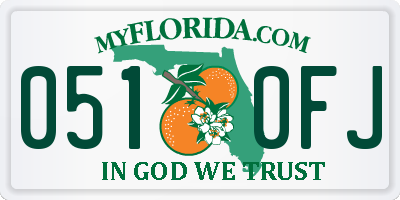 FL license plate 0510FJ