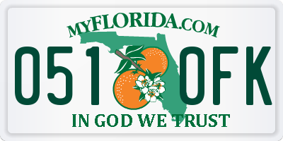 FL license plate 0510FK