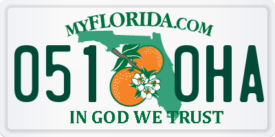 FL license plate 0510HA