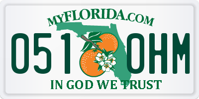 FL license plate 0510HM