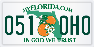 FL license plate 0510HO