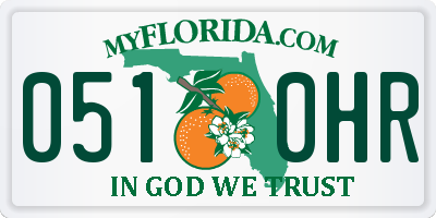 FL license plate 0510HR