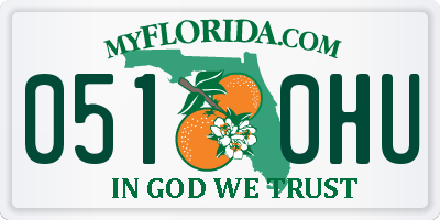 FL license plate 0510HU