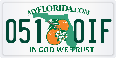 FL license plate 0510IF