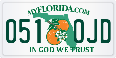FL license plate 0510JD