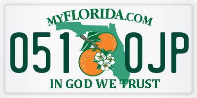 FL license plate 0510JP