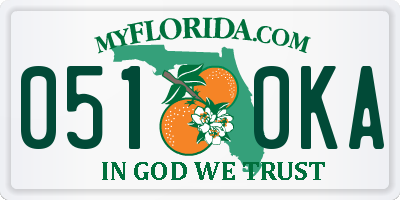 FL license plate 0510KA