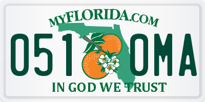 FL license plate 0510MA